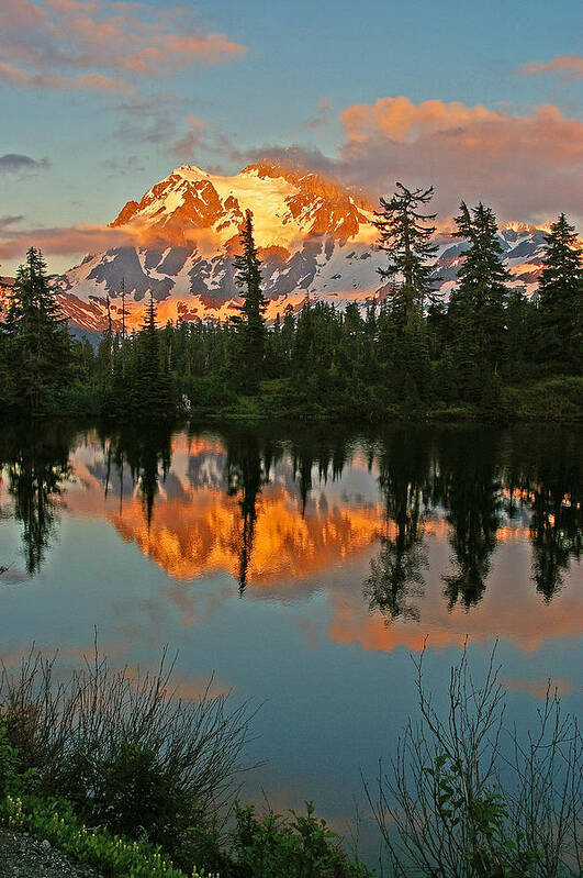 Mountain. Washington Poster featuring the photograph Mt Shuksan by Ulrich Burkhalter