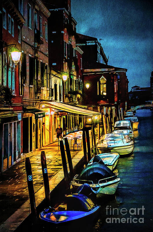 Murano Poster featuring the photograph Murano at night. by Brian Tarr