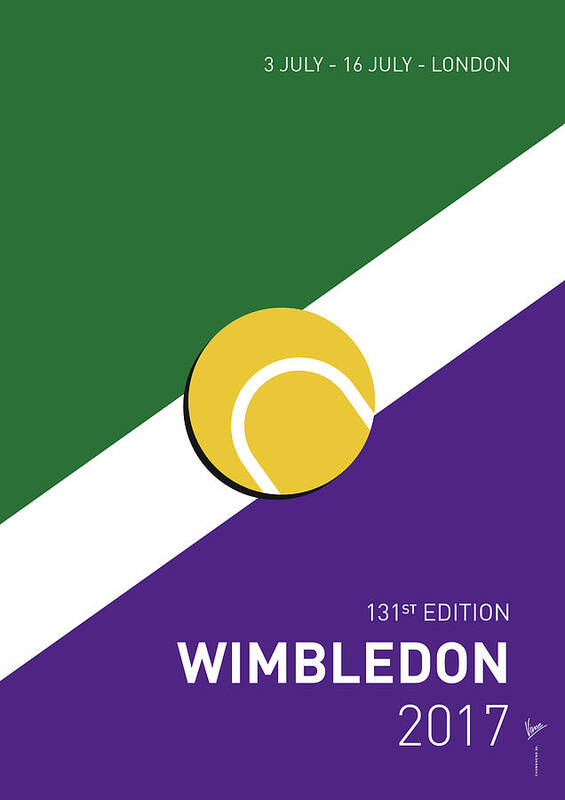 Grand Slam 03 Wimbeldon Open 2017 Poster featuring the digital art My Grand Slam 03 Wimbeldon Open 2017 Minimal Poster by Chungkong Art
