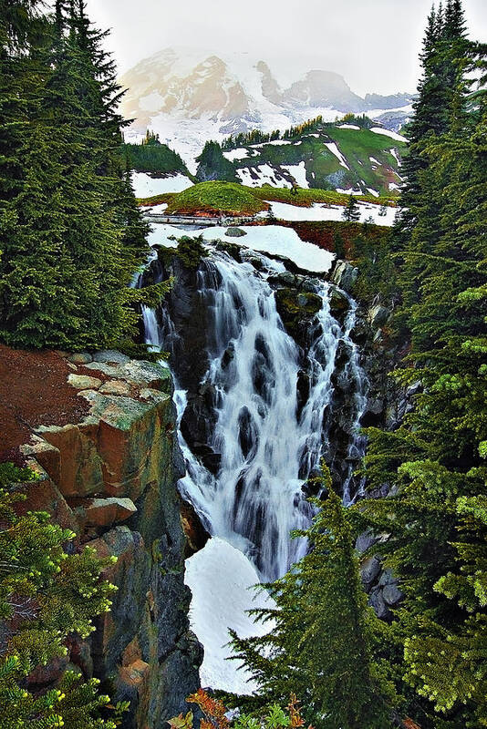 Falls Poster featuring the photograph Myrtle Falls by John Christopher