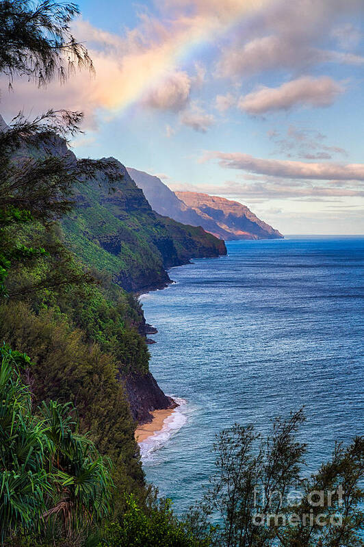 Hawaii Poster featuring the photograph Napali Coastline by Anthony Michael Bonafede