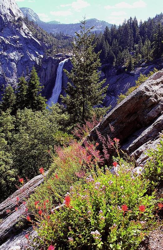 Nevada Falls Poster featuring the photograph Nevada Falls Yosemite National Park by Alan Lenk