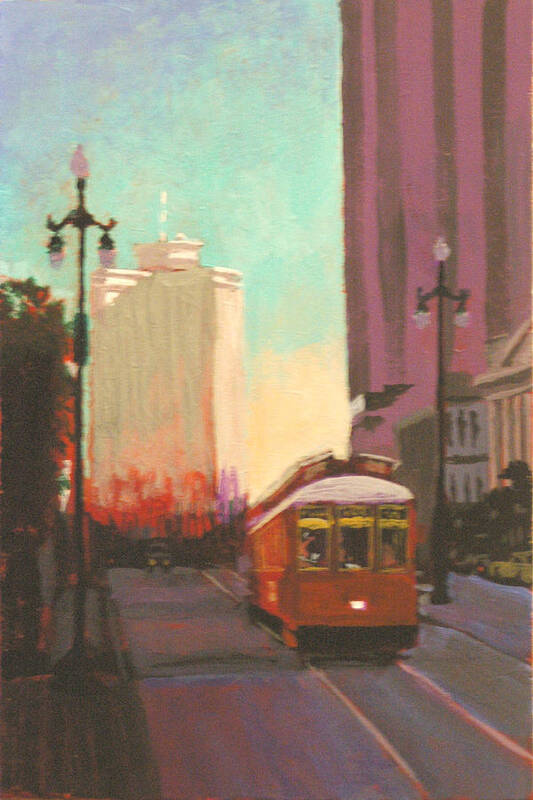 Trolley Poster featuring the painting New Orleans Trolley by Robert Bissett