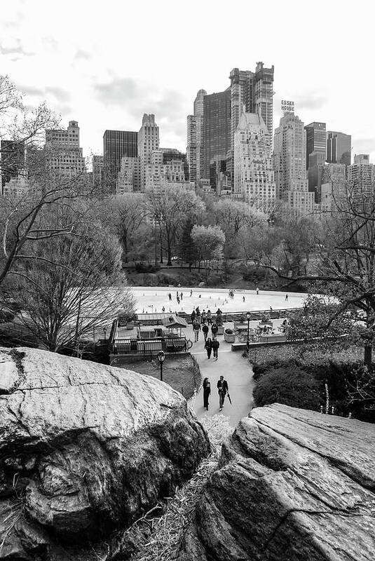New York City Poster featuring the photograph New York City Central Park Ice Skating by Ranjay Mitra