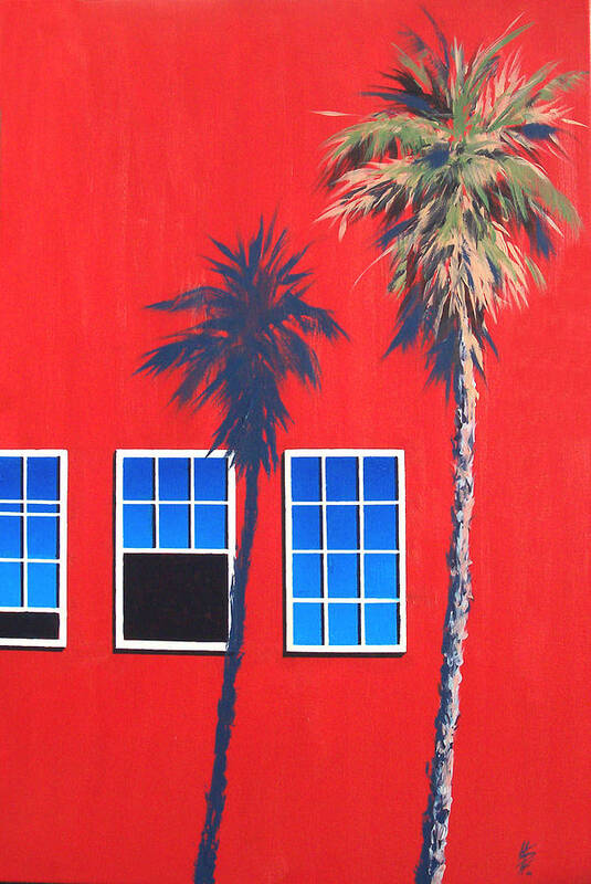 Palm Tree Poster featuring the painting Newport Afternoon by Philip Fleischer