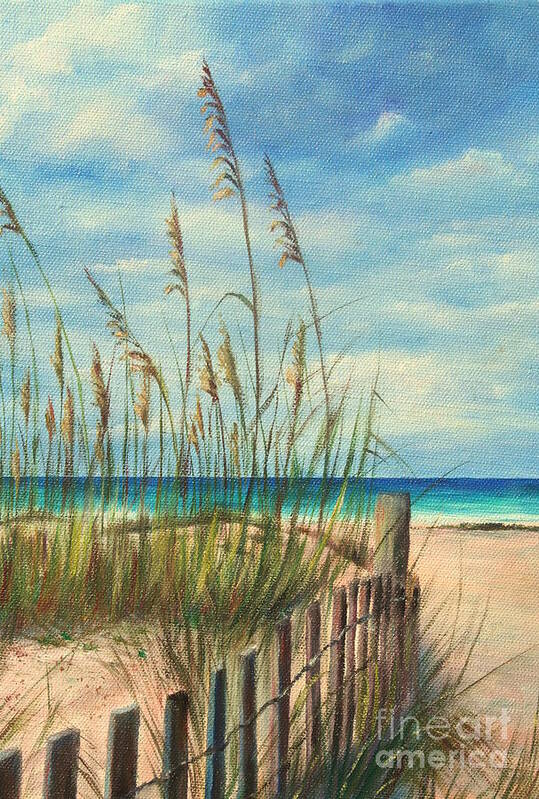 Beach Paintings Poster featuring the painting Nice Day at the Beach by Gabriela Valencia