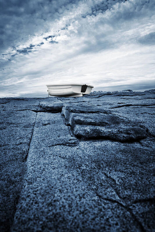 Rowboat Poster featuring the photograph Nubble Light Rowboat by Luke Moore