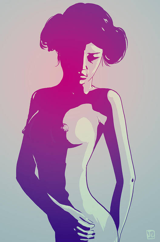 Star Wars Poster featuring the drawing Nude Princess Leia by Giuseppe Cristiano