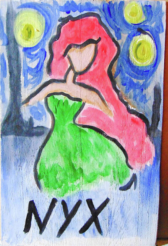 Art Poster featuring the painting Nyx by Loretta Nash