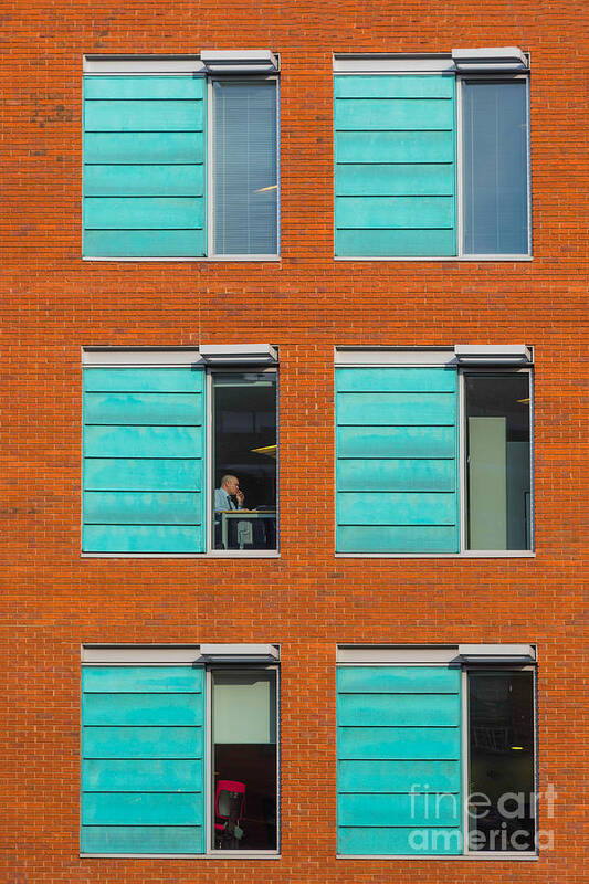 Office Poster featuring the photograph Office windows by Colin Rayner