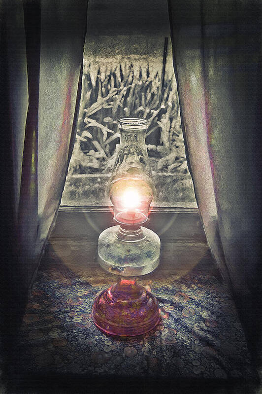 Lamp Poster featuring the photograph Oil Lamp - Still Life by Steve Ohlsen