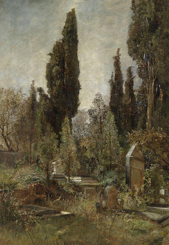 Marie Egner Poster featuring the painting Old Cemetery by Marie Egner
