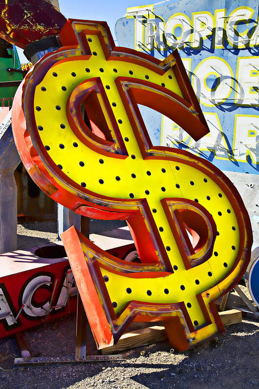 Old Dollar Sign Poster featuring the photograph Old dollar sign by Garry Gay