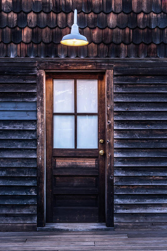 Terry D Photography Poster featuring the photograph Old Wood Door and Light by Terry DeLuco