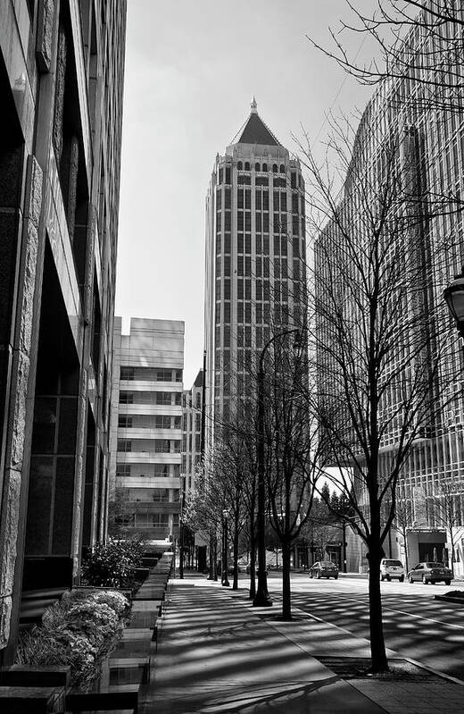 Midtown Atlanta Poster featuring the photograph One Atlantic Center in Black and White by Jill Lang