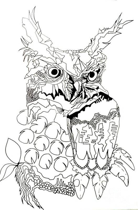 Owl Poster featuring the painting Owl Sketch 3 by Amy Sorrell