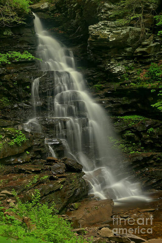 Ozone Falls Poster featuring the photograph Ozone Falls At Ricketts Glen by Adam Jewell