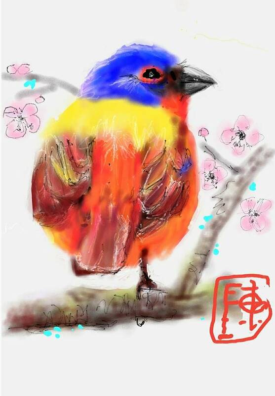 Bird. Flowers Poster featuring the digital art Palette Of Color by Debbi Saccomanno Chan