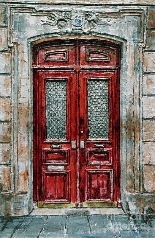 Parisian Door Poster featuring the painting Parisian Door No.14 by Joey Agbayani