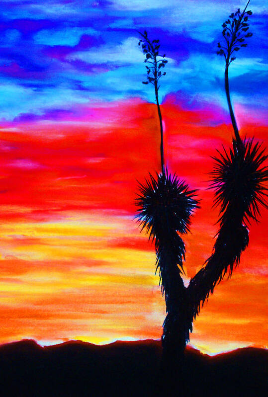Sunset Poster featuring the painting Paso Del Norte Sunset 1 by Melinda Etzold
