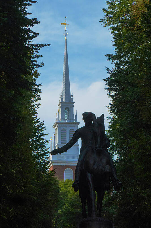 Paul Reverem Old North Church Poster featuring the photograph Paul Revere Old North Church Boston by Wayne Moran