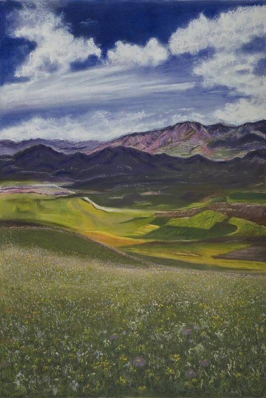 Mountains Poster featuring the pastel Peace by Deb Brown Maher