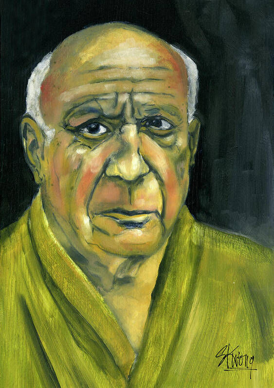 Pablo Picasso Poster featuring the painting Picasso by Stan Kwong