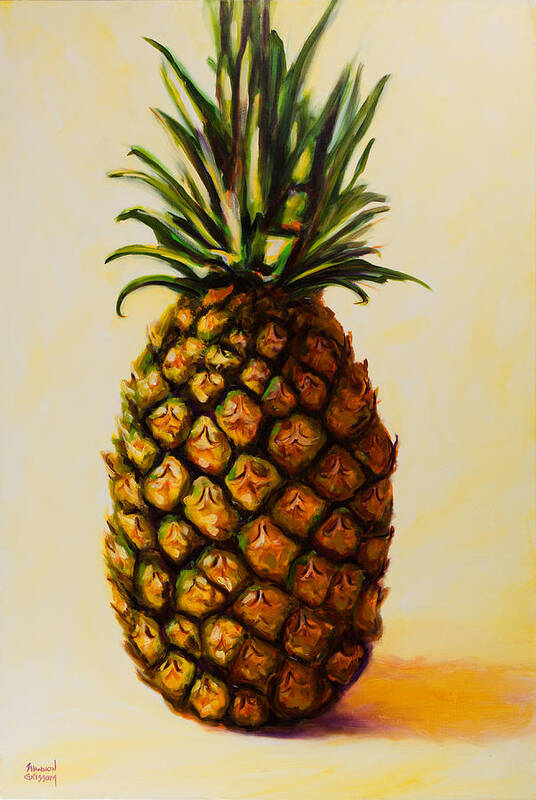 Pineapple Poster featuring the painting Pineapple Angel by Shannon Grissom