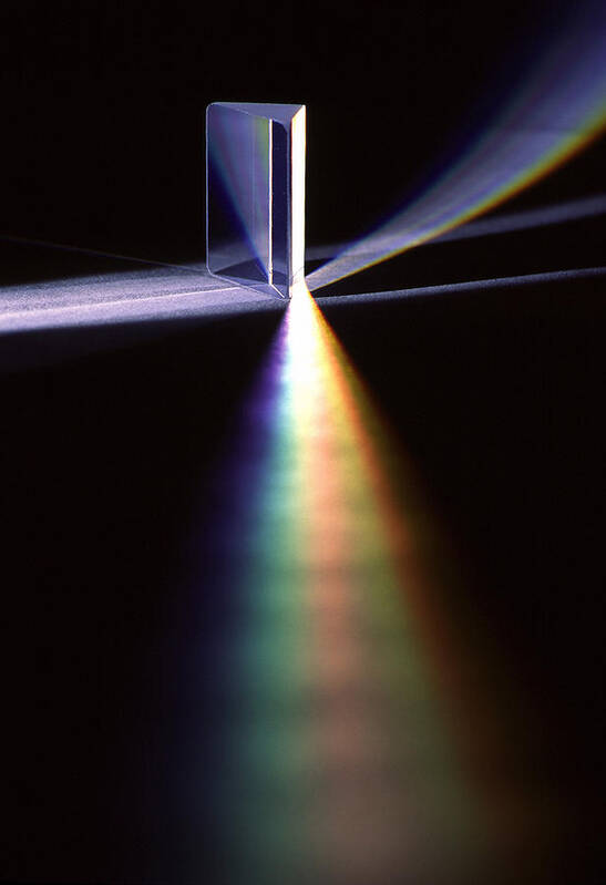 Pink Floyd; Glass; Prism; Light; Refract; Refraction; Refracting; Color; Colors; Spectrum; Optic; Optics; Photon; Photons; Physics; Science Poster featuring the photograph Pink Floyd Physics by Gerard Fritz