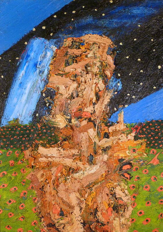 Landscape Poster featuring the painting Portrait In Landscape With Stars by JC Armbruster