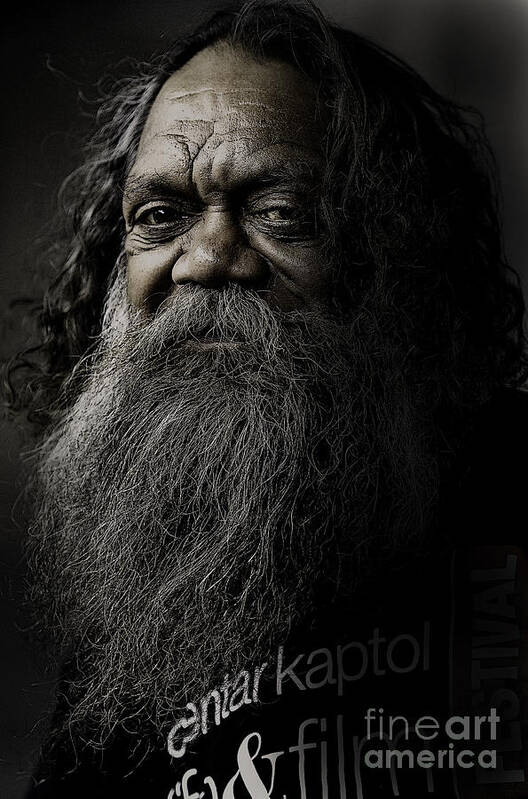 Aboriginal Poster featuring the photograph Portrait of Cedric by Sheila Smart Fine Art Photography