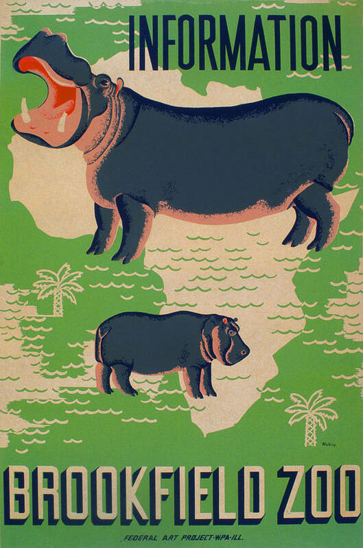 1930s Poster featuring the photograph Poster For The Brookfield Zoo, Showing by Everett