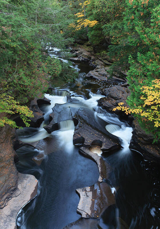 Porcupine Mountains And Upper Peninsula Poster featuring the photograph Presque Isle River by Paul Schultz