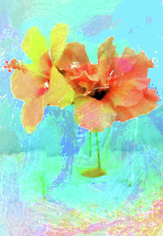 Flowers Poster featuring the digital art Pretty Flowers by Karen Nicholson