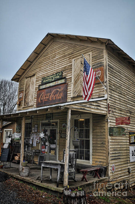 Priddy's General Store Poster featuring the photograph Priddy's by Randy Rogers