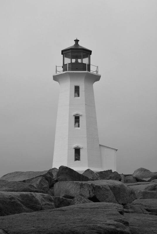 Lighthouse Poster featuring the photograph Pride of Nova Scotia B n W by Richard Andrews