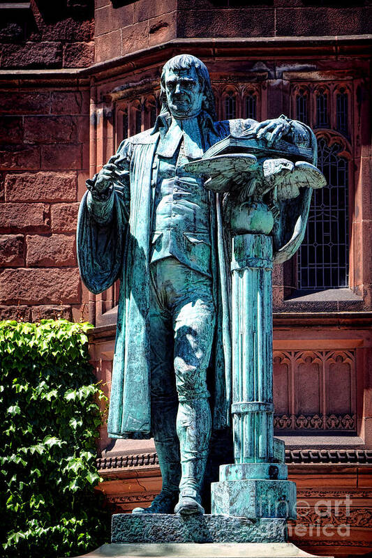 Princeton Poster featuring the photograph Princeton University John Witherspoon Statue by Olivier Le Queinec