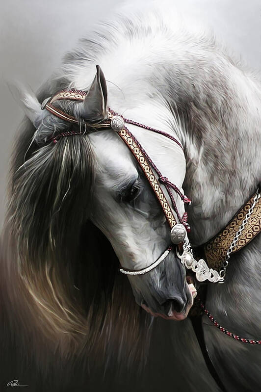 Horse Poster featuring the digital art Pura Spanish Elegance by Paul Miners