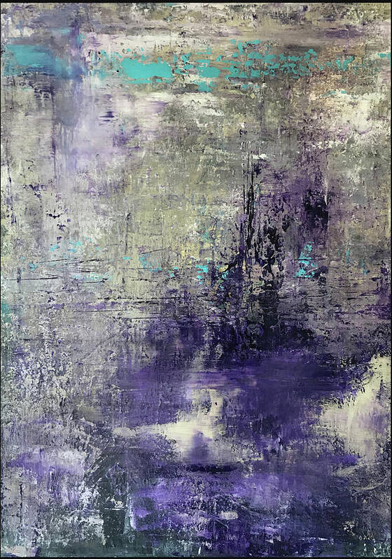 John Cammarano Abstract Painting Purple Blue Green Poster featuring the painting PurpleTan by John Cammarano