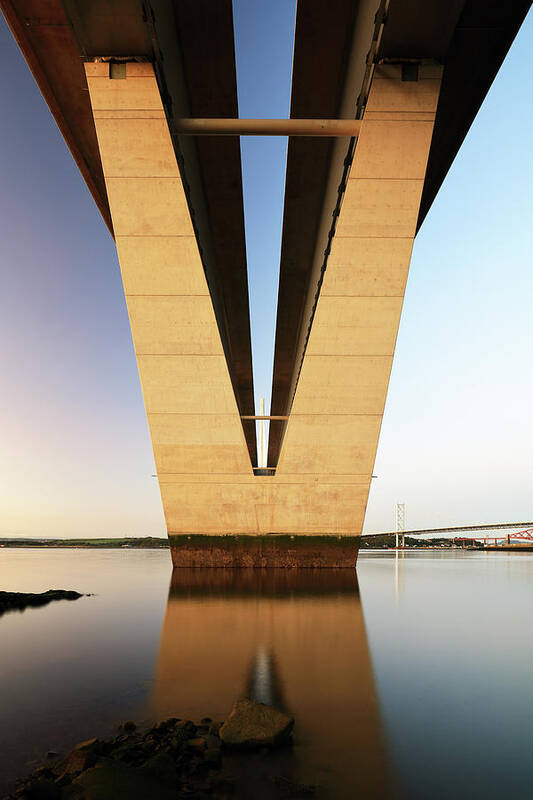Queensferry Crossing Bridge Poster featuring the photograph Under the Queensferry Crossing Bridge by Grant Glendinning