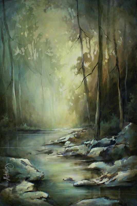 Landscape Poster featuring the painting Quiet Moment by Michael Lang