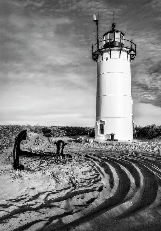Race Point Light Poster featuring the photograph Race Point Light Provincetown MA BW by Susan Candelario