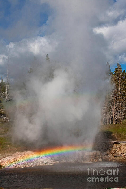 Riverside Geyser Poster featuring the photograph Rainbow Twofer by Katie LaSalle-Lowery