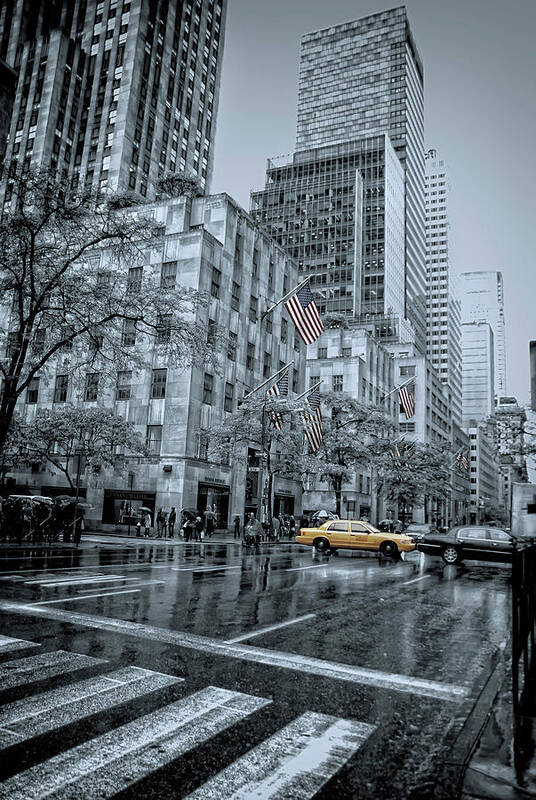 5th Poster featuring the photograph rainy 5th Ave by Joachim G Pinkawa