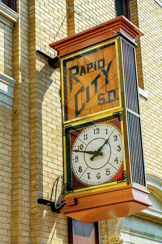 Badlands Poster featuring the photograph Rapid City Clock by Kevin Craft