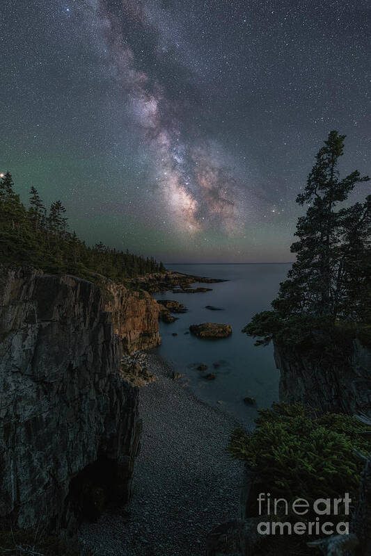 Acadia National Park Poster featuring the photograph Ravens Nest Under The Stars by Michael Ver Sprill