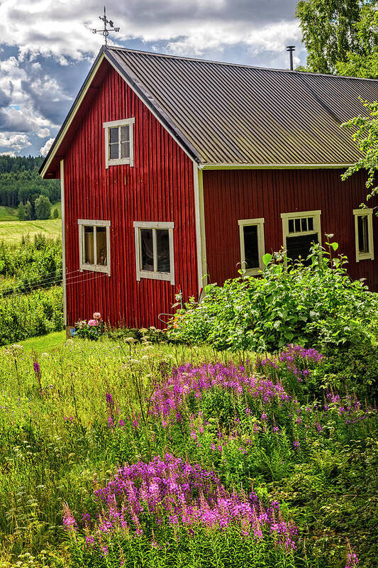 Appalachia Poster featuring the photograph Red Barn on a Summer Day by Debra and Dave Vanderlaan
