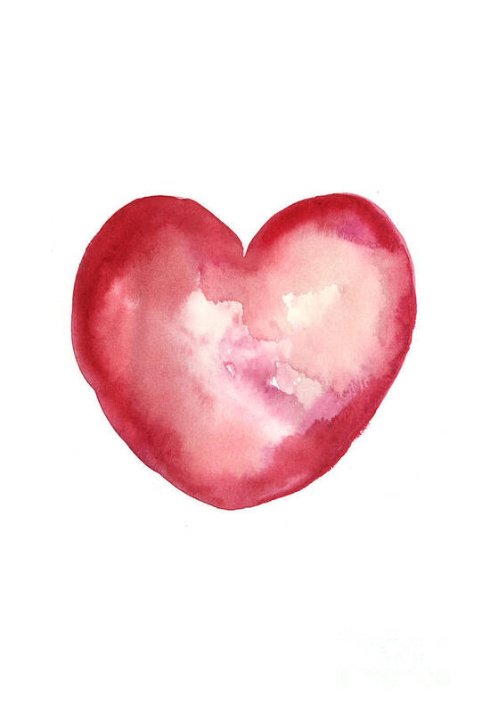 Valentine's Day Poster featuring the painting Red Heart Valentine's Day Gift by Joanna Szmerdt