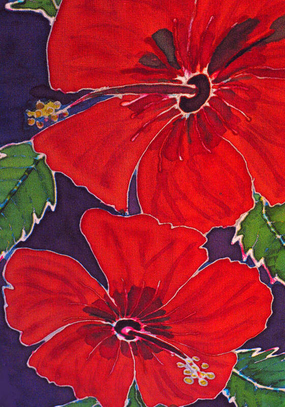  Poster featuring the painting Red on Purple by Kelly Smith