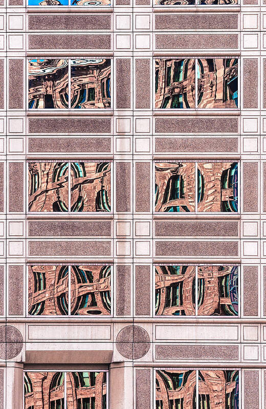 197 Reflex Abstract Contemplative Urban Building Glass Window Windows Pane Panes Rectangular Rectangle Reflection Pittsburgh Pennsylvania Pa United States America Day Daytime Daylight Midday Vertical Verticals Tall Bold Graphical Graphic Graphics Hyperreality Intricate Complex Complicate Complicated Pattern Patterns Symmetry Symmetric Symmetrical Warm Brown Browns Tan Tans Taupe Taupes Maroon Maroons Beige Beiges Color Citysteve Steven Maxx Photography Photo Photographs Poster featuring the photograph Reflex by Steven Maxx